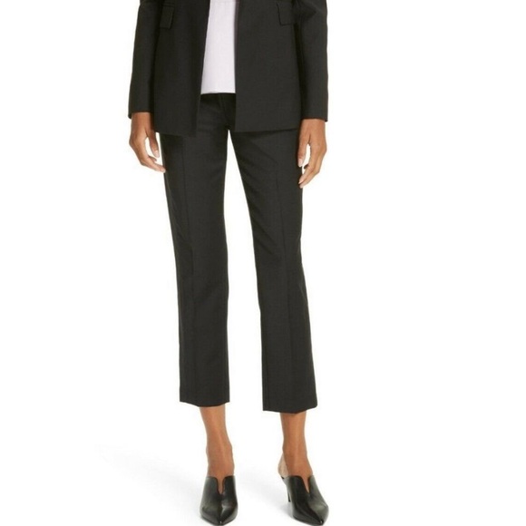 Lewit Pants - LEWIT black wool tuxedo stripe pants